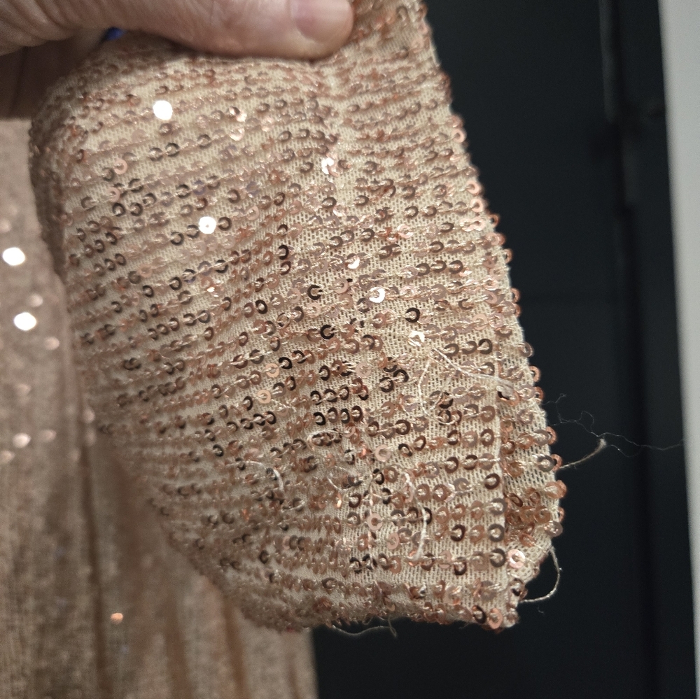 Sparkling Rose Gold Sequin Duster Cardigan Mare Mare Anthropologie 1xl - Picture 5 of 8